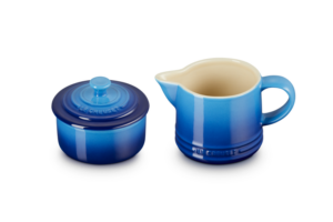 Aardewerk melk- en suikerset - Le Creuset - Azureblauw