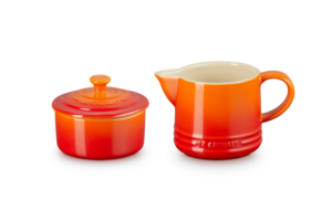 Aardewerk melk- en suikerset - Le Creuset - Oranje