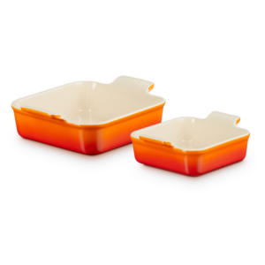 Aardewerk ovenschaal vierkant set - Le Creuset - Oranje