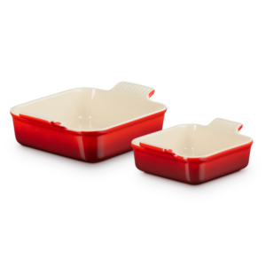 Aardewerk ovenschaal vierkant set - Le Creuset - Kersenrood