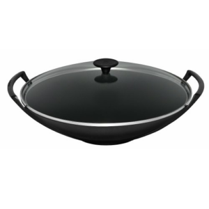 Wok gietijzer met deksel - Le Creuset - Mat zwart