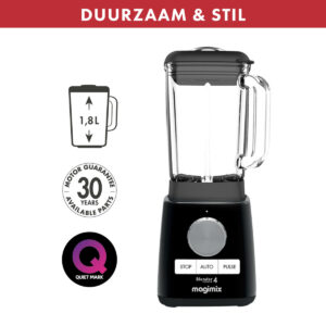 Power Blender 4 Zwart – 1300 Watt - Magimix + gratis citruspers