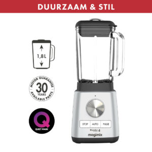 Power Blender 4 zilvergrijs 1300 Watt - Magimix + gratis citruspers