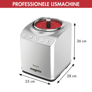 Magimix ijsmachine Gelato Expert Zilvergrijs 2 ltr + 80 ijsrecepten boek