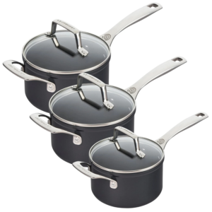 Le Creuset Essential Ceramic set van 3 steelpannen antikleef PFAS vrij