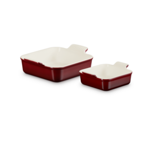 Aardewerk ovenschaal vierkant set - Le Creuset - Rhone - Garnet