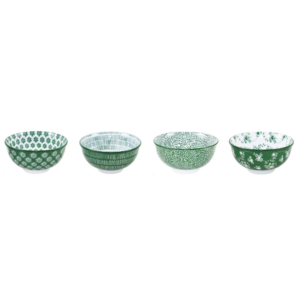 Set van 4 porseleinen schaaltjes 11,5 cm Armonia - Ibili - Groen