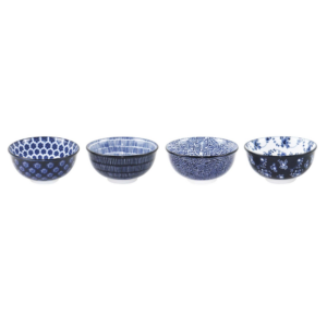 Set van 4 porseleinen schaaltjes 11,5 cm Armonia - Ibili - Blauw